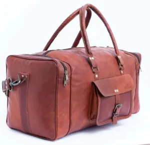 Handmade Leather Duffel Bag、Large Travel Bag、Mens Weekender Bag Holdall Overnight Holiday Vacation Duffel本革