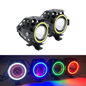Luz LED auxiliar para motocicleta, faros <span class=keywords><strong>de</strong></span> Ojos <span class=keywords><strong>de</strong></span> Ángel <span class=keywords><strong>de</strong></span> 125W U7, reflectores DRL, brillante, accesorios para lámpara <span class=keywords><strong>de</strong></span> bicicleta, niebla - Product Image 6