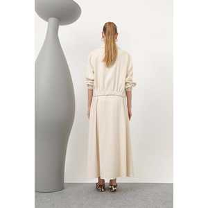 Ensemble jupe tissée pour femme, kaki clair, 14315TKS, design avec fermeture éclair discrète - Product Image 4