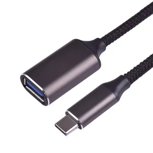 Usb To Usb Cable Otg Converter Braided Cabel Am Af Bi-color Adaptor 3.1 Otg Type C Male To Female 3.0 Short Usb 2.0 Cable