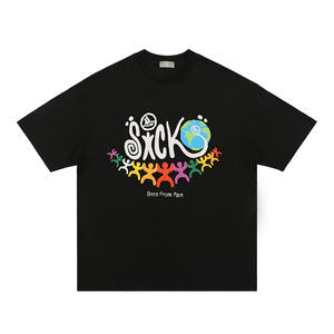 High Quality 100% Cotton Knitted Custom Logo Print Eco-Friendly Casual Outdoor <b>Men's</b> T-Shirts-Lose Shoulder <b>Half</b> <b>Sleeve</b> Design - Product Image 3