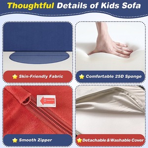 Sofá de bloques de construcción personalizado para niños, tela, espuma de alta densidad, 2 asientos, muebles educativos de juego con pasamanos - Product Image 4