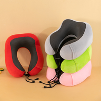 Oreiller de voyage ergonomique en mousse à mémoire de forme personnalisé avec logo, en forme de U, pour le cou et la tête, idéal pour l'avion