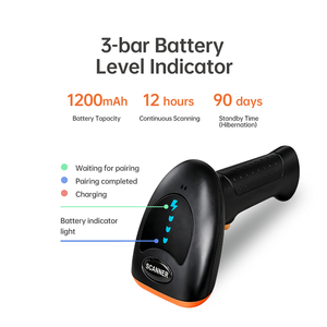 Lector de Códigos de Barras Portátil Inalámbrico 2.4G, Escáner de Imágenes 2D para Bibliotecas, Librerías, Comercios Minoristas y Supermercados - Product Image 3