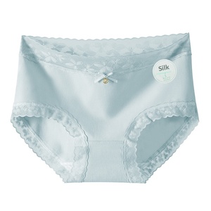 40 Shorts triangulaires pour femme en coton et soie de mûrier, taille mi-haute, unis, tricotés, antibactériens, respirants, pour le quotidien, avec maintien ventre et hanches - Product Image 6