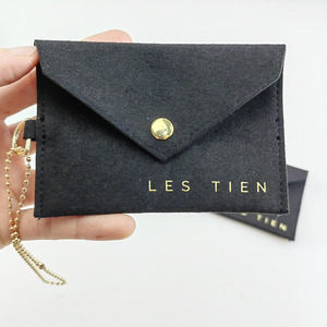 Luxury Custom Logo Printed Jewelry Bags Velvet Gift Jewelry Packaging Bags for Watch and Glasses Microfiber Suede Envelope <b>Pouch</b> - Product Image 2