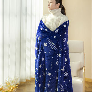 Mantas de Cama de Felpa de Alta Calidad, 100% Poliéster, con Estampado de Cielo Estrellado, Estilo Liso, Mantas de Invierno para Sublimación, para Uso Doméstico - Product Image 2