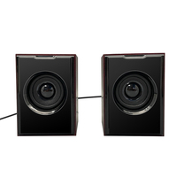 Speaker Komputer Klasik Kayu AUX USB Berkabel OEM Kustom Aktif Ganda Desktop Laptop Mini Portabel M-010S