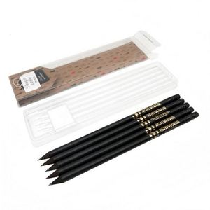 Ensemble de crayons en bois noir personnalisés avec logo imprimé, mine HB 2B standard de 7,5 pouces avec gomme, cadeau publicitaire - Product Image 3