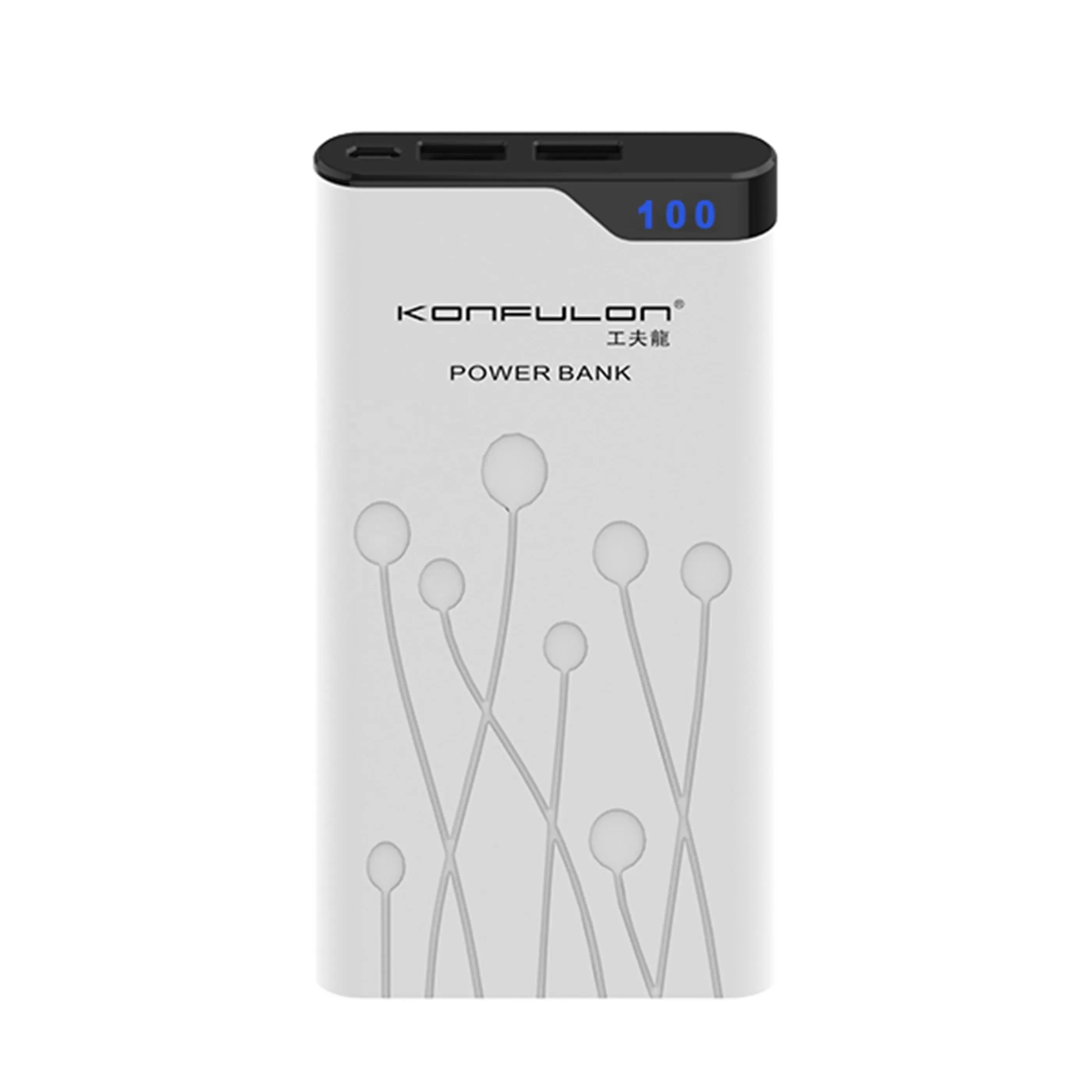 Konfulon Portable Charger Power Bank 10000mAh High Capacity External Battery LCD power bank for Android