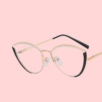 Monture de lunettes optiques unisexe en métal œil de chat anti-lumière bleue, monture pleine creuse tendance, lunettes bloquant la lumière bleue