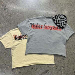 Heavyweight Pháp Terry bông cắt và may áo thun tùy chỉnh Rhinestone khoan Logo thả vai thô HEM quá khổ T-Shirt người đàn ông - Product Image 3