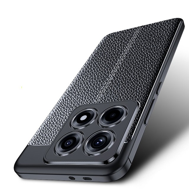 Litchi Matte TPU Back Shockproof Bumper Silicone TPU Leather Phone Case for Xiaomi Mi 14T Pro 14C 4G