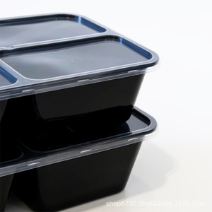 3 Compartment Takeaway Microwavable <b>Container</b> Disposable <b>Plastic</b> Food <b>Container</b> with Lid for Meal Fast Food - Product Image 3
