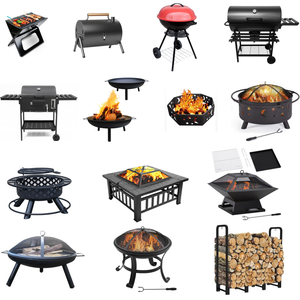 Table de foyer ronde en métal 3 en 1 avec grille de cuisson pour extérieur, jardin, patio, feu de camp, camping - Product Image 5