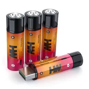 HW batterie tête de tigre 1500mwh batterie USB AA 1.5V USB batterie rechargeable au lithium