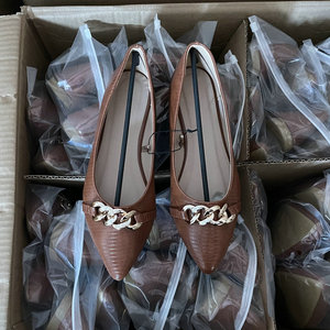 Zapatos Planos de Punta Puntiaguda para Mujer con Decoración de Cadena Metálica, Zapatos Planos Transpirables de PU para el Uso Diario - Product Image 6