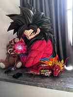 Offre Spéciale fibre de verre grandeur nature Super Saiyan 4 Goku figurine d'anime buste en résine Statues Goku Sculpture pour la décoration intérieure