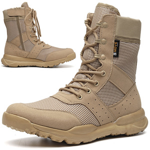 Scarponi da trekking estivi traspiranti da uomo e da <span class=keywords><strong>donna</strong></span> con cerniera laterale, stivali tattici leggeri da esterno, stivali da deserto a collo alto - Product Image 3