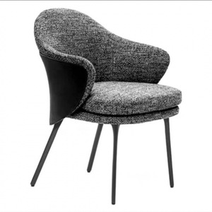 Silla de Comedor Moderna Tapizada en Gris, Estilo Escandinavo, para Hogar u Oficina - Product Image 1