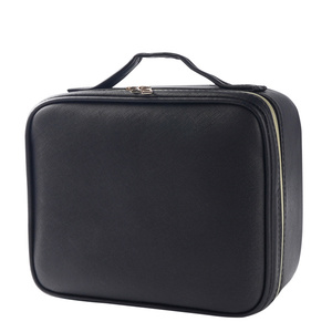 Trousse de Maquillage Portable Professionnelle Grande Capacité avec Sangle pour Rangement Cosmétique, Fermeture Éclair Moderne en PU - Product Image 5