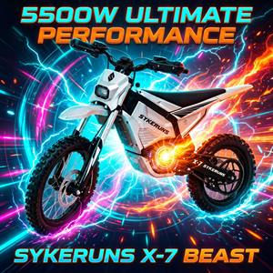 Motocicleta Eléctrica SYKERUNS X7 60V 27Ah 5500W, Potente Motocicleta Todoterreno para Adultos, Envío Rápido desde Almacén en EE. UU. - Product Image 1