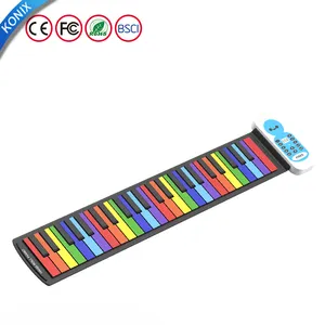 彩色彩虹儿童礼物硅橡胶婴儿硅胶钢琴数字钢琴键盘
