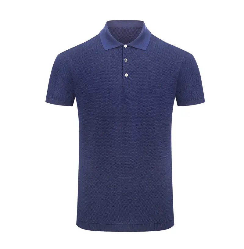 Top Seller 2023 Summer Sweater Navy Blue Knit Polo Shirts 100% Cotton Men's Polo Plus Size T-shirts