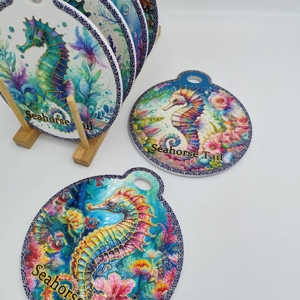 Sous-verre rond en céramique personnalisé avec dos en liège, style océan, relief, <span class=keywords><strong>plaque</strong></span> isolante contre la chaleur, décoration <span class=keywords><strong>de</strong></span> cuisine à domicile - Product Image 3