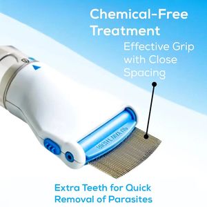 Electric <b>Pet</b> Flea Comb White Plastic Lice Cleaning <b>Brush</b> for Dog Grooming - Product Image 4