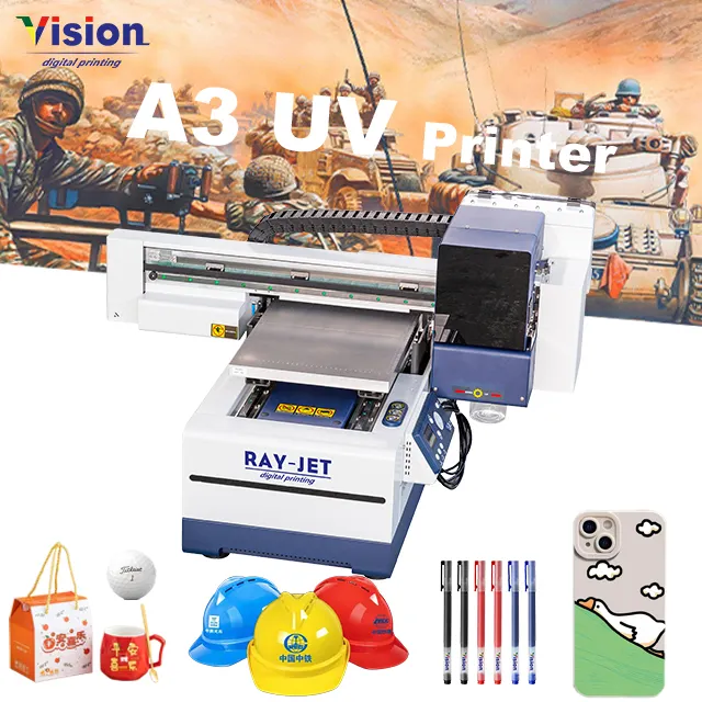 Nieuwe A3 Uv Led Flatbed Printer Mok Fles Telefoonhoesje Impresora Dtf Printing Inkjet Digitale Printer Machine Voor Kleine Bedrijven