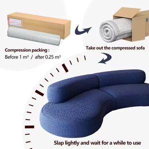Sofá de Terciopelo Moderno para Sala de Estar, Sofá Comprimido al Vacío en Caja, Alta Compresión, Venta Caliente - Product Image 2
