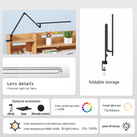 Lampe de bureau LED à commande tactile, luminosité/couleur, 95 CRI, base en aluminium pliable, design simple, double éclairage, mémoire/minuterie, pour bureau et chambre