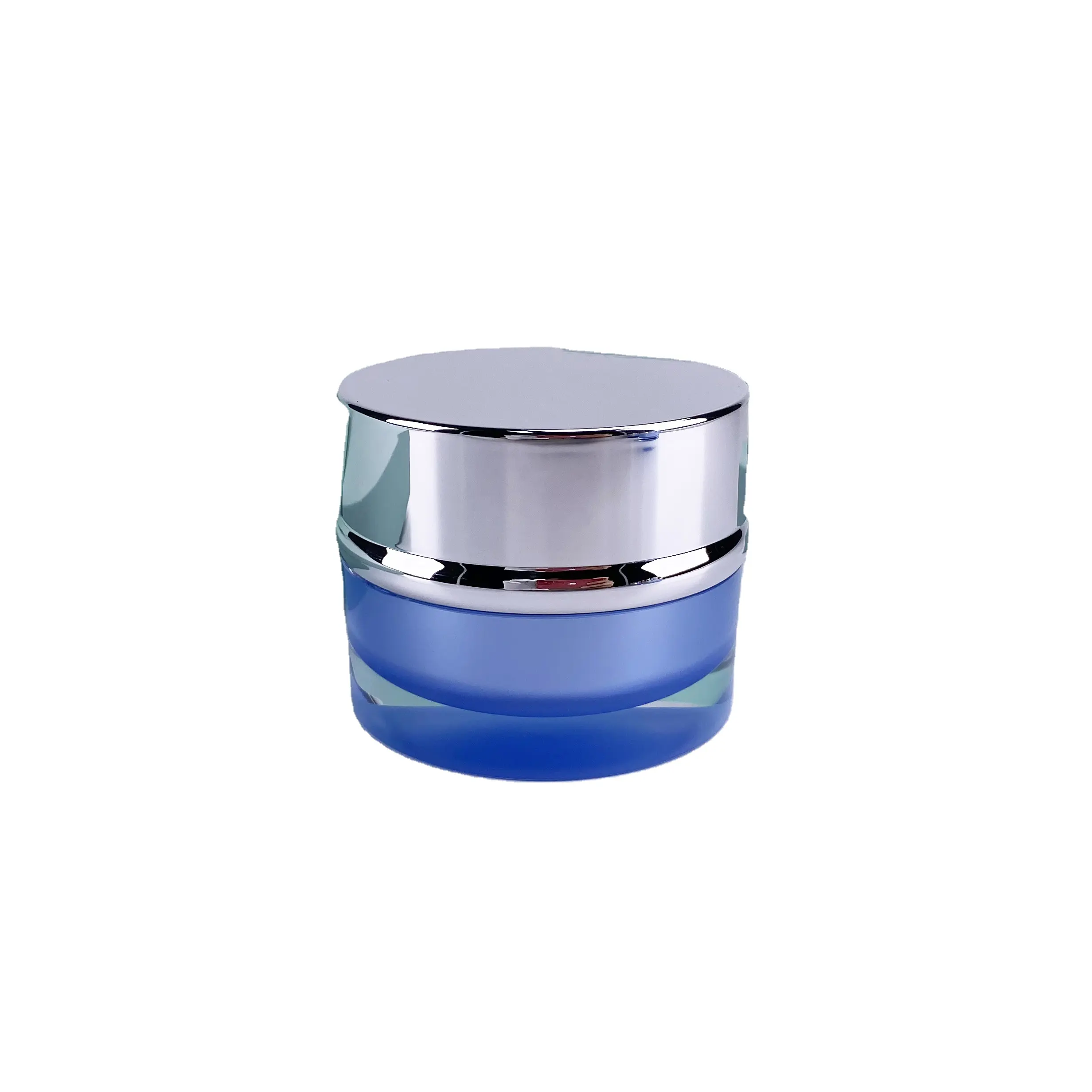 SILVER color empty cosmetic cream jar refillable wide mouth high quality plastic cream jar