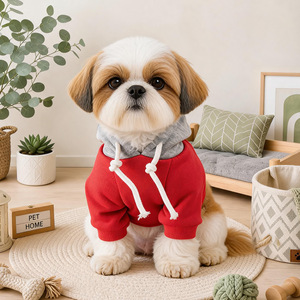 QUCHONPET NEW Block Pet Dog Hoodie Sweatshirt With D-<b>ring</b> Warm Soft Hooded Clothes for Small Dogs Daily Wear Dog Hoodies - Product Image 3