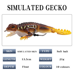 WEIHE-señuelo de pesca de goma biónica, 13,5 cm, 21g, 10 colores, <span class=keywords><strong>Gecco</strong></span> Artificial - Product Image 2