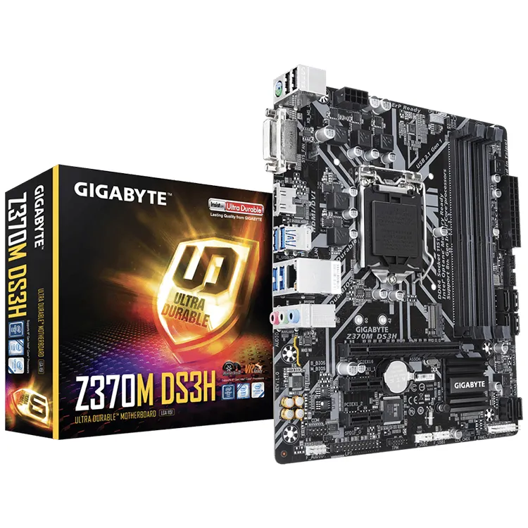 GIGABYTE Z370M DS3H con Chipset Intel Z370, compatible con procesadores Intel Core de 8ª generación, placa base Win 10