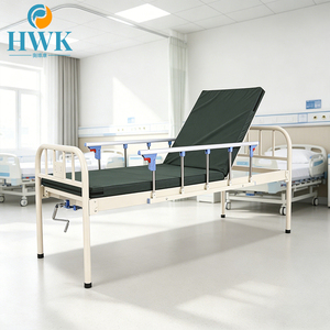 1 Crank Adjustable Medical Bed Iron Headboard Metal Patient Bed for Elderly Home Care Hospital Use Without Wheels <strong>Clinic</strong> Use - Product Image 1