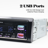 Hisound 1 Din 7388 IC Autoradio pour voiture avec charge rapide USB, lecteur MP3, émetteur FM et télécommande d'usine