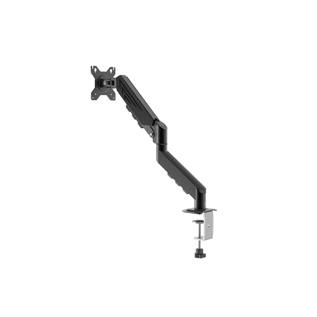 Ergonomic Monitor Arm Single Desk Mount Gas Spring Iron Adjustable Support Vesa Compatible 10 to 32 Inch 90 Degrees Tilt Stock