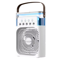Humidificateur de bureau portable, mini ventilateur de refroidissement en plastique, vitesse variable, lumière ambiante colorée, faible bruit, pour la maison et le bureau
