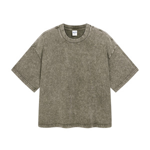 Camiseta Básica <span class=keywords><strong>de</strong></span> <span class=keywords><strong>Marca</strong></span> con Cuello Redondo y Manga Corta, 100% Algodón Tejido, Corte Regular, Ecológica, 300g, Lavado a la Nieve, Efecto Envejecido - Product Image 4