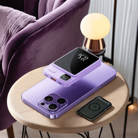 Mini chargeur sans fil magnétique 5000 mAh PD 20W noir ultra-plat portable avec support de batterie externe ABS haute étanchéité charge rapide LED