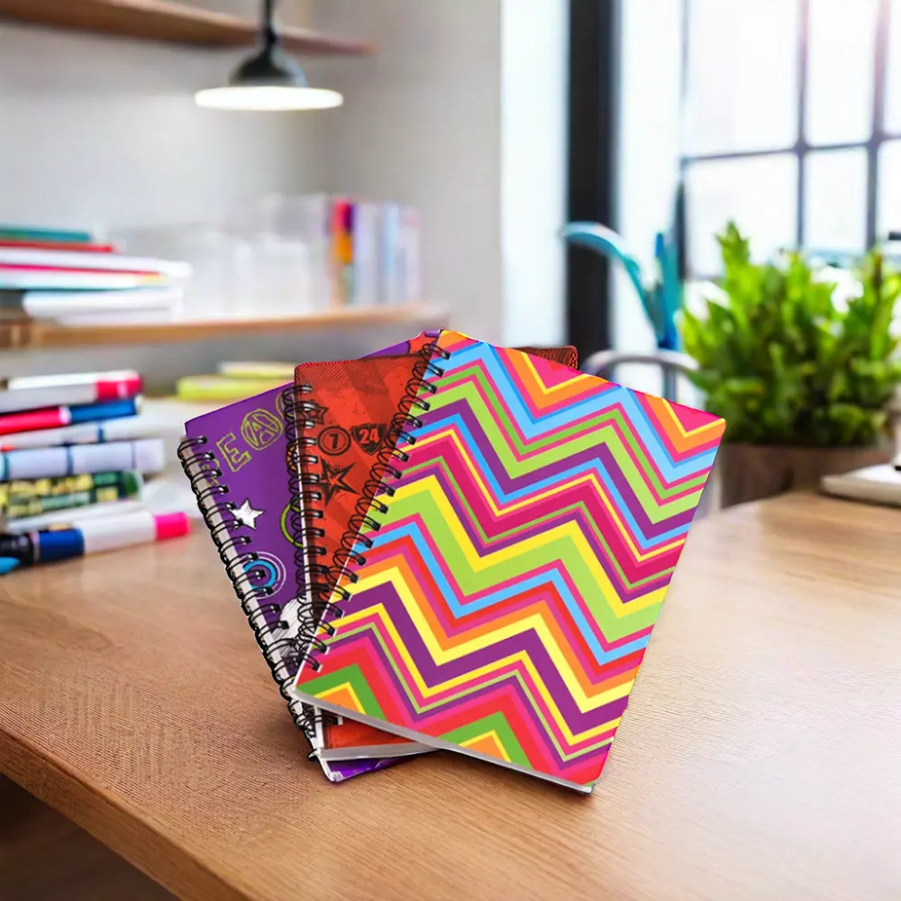 Fournitures scolaires de papeterie à impression personnalisée Cahier d'exercices laitiers à couverture rigide imperméable cahiers à spirale pour étudiants