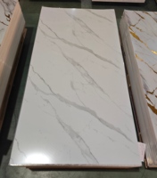 Lámina de PVC con Diseño de Mármol UV1220*2440mm, 3mm de Grosor, Alto Brillo, Resistente al Fuego, Garantía de 3 Años, Impermeable para Exteriores, Moderna, para Comercios, Hogares y Baños