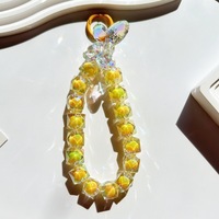 Cordon anti-perte pour téléphone, accessoires de lanière scintillante avec perles de cristal, bracelet porte-clés pour filles