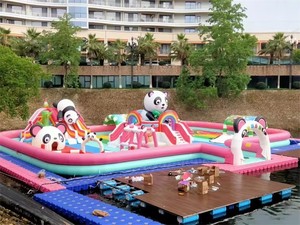 Parco Acquatico Gonfiabile Commerciale a Tema Panda Gigante in PVC con Scivoli per Bambini, Divertimento Acquatico all'Aperto per 15-20 Passeggeri - Product Image 6
