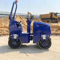 Rouleau compresseur vibrant à double tambour fiable de 2 tonnes et 1,5 tonne pour la construction routière, à vendre