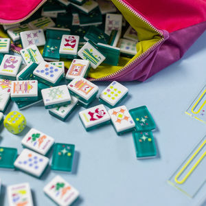 Free Design Custom Layered Green American <strong>Majong</strong> Travel Game <strong>Set</strong> Melamine Acrlyic Mahjong <strong>Set</strong> - Product Image 5