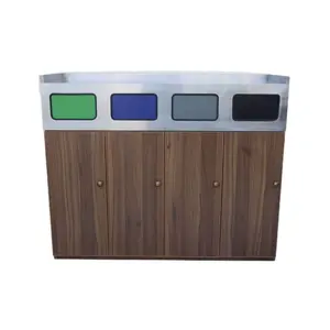 community outdoor street wood 4 compartment classified garbage bin suppliers